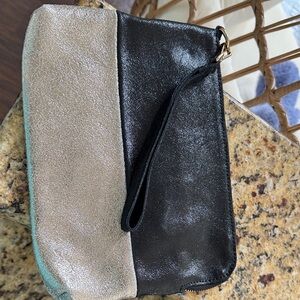 Street Level Black and Silver Wristlet